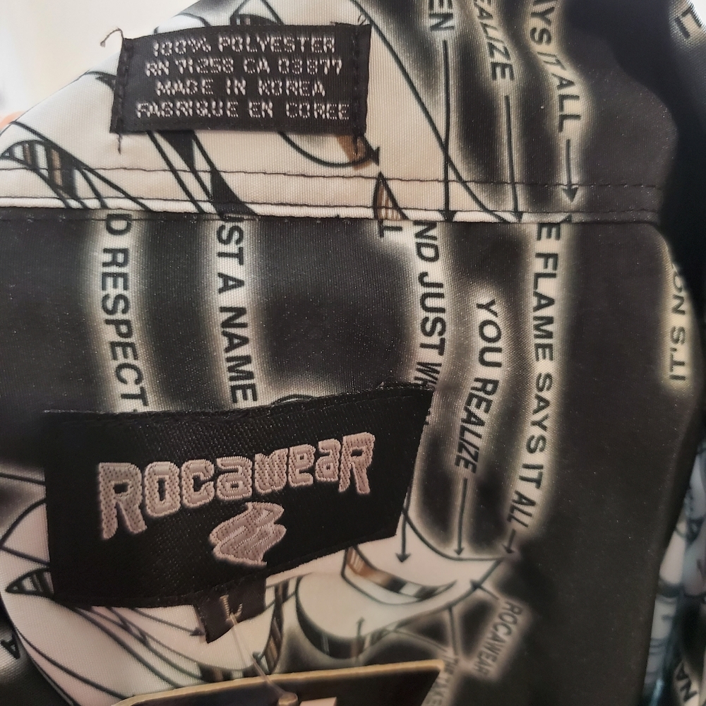 Rocawear Black Button Down Collared Short Sleeve … - image 9